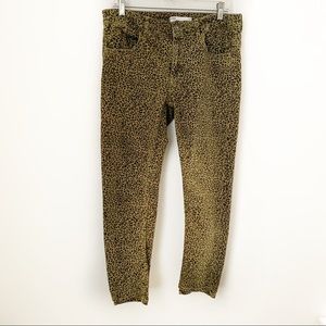 Zara Cheetah Print Brown Skinny Jeans Size 12